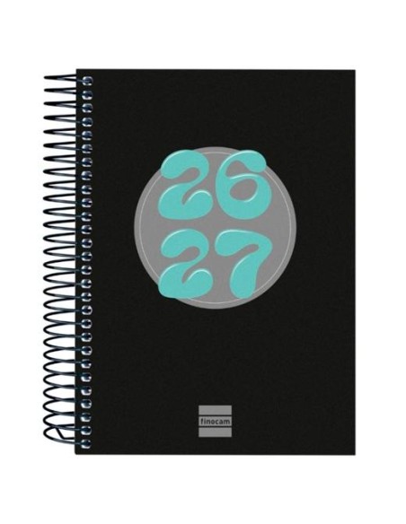 FINOCAM AGENDA COOL PARA ESTUDIANTES ESPIRAL 8º-120X164MM 1DP NEGRO CURSO 2026-2027